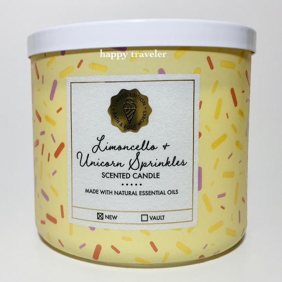 Bath & Body Works Accents Limoncello Unicorn Sprinkles 3 Wick